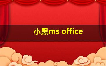 小黑ms office